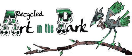 Colorful Recycled Art In The Park clipart