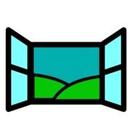 Window, blue, green and Black icon