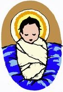 isolated cartoon baby Jesus