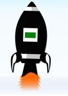 painted black rocket