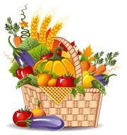 Vegetable Basket Clip Art drawing