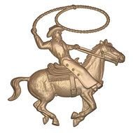 Cowboy With Lasso On Horse N2