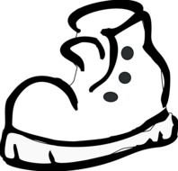 Black and white drawing of the boot clipart