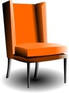 painted orange antique armchair