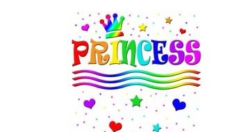 Princess, Rainbow colored banner with Tiara