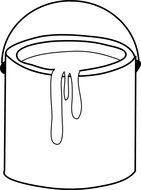 White and Black Paint Bucket Clip Art