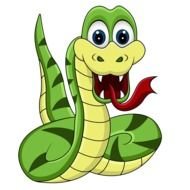 cartoon green snake with a long tongue