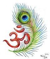 Colorful drawing with the colorful peacock feather clipart
