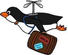 Flying Cartoon Penguin