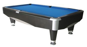 painted blue pool table