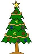 Peace Christmas Tree Clip Art drawing