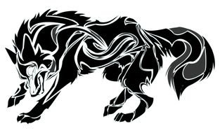 Tribal wolf for tattoo