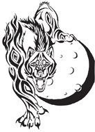 İllustration of Tribal Werewolf Tattoos