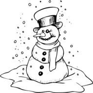 Winter Snowman Coloring Pages
