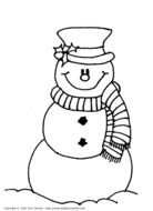 Christmas Snowman Coloring Page N3