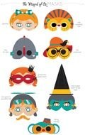 clipart of the Wizard Of Oz Masks Printable