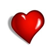 red 3D heart on the white background
