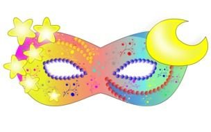 carnival mask like stars and moon