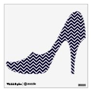 Monochromatic Black Anchor White Chevron Zigzags Wall Graphic