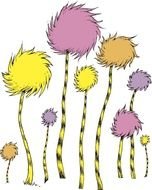 Lorax Truffula Trees Clip Art N2