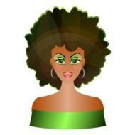 Black Woman With Afro Clip Art N5