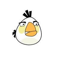 White Angry Bird face drawing