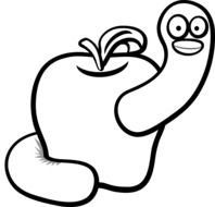 Apple Worm Clip Art drawing