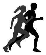 clipart of black silhouettes of runners