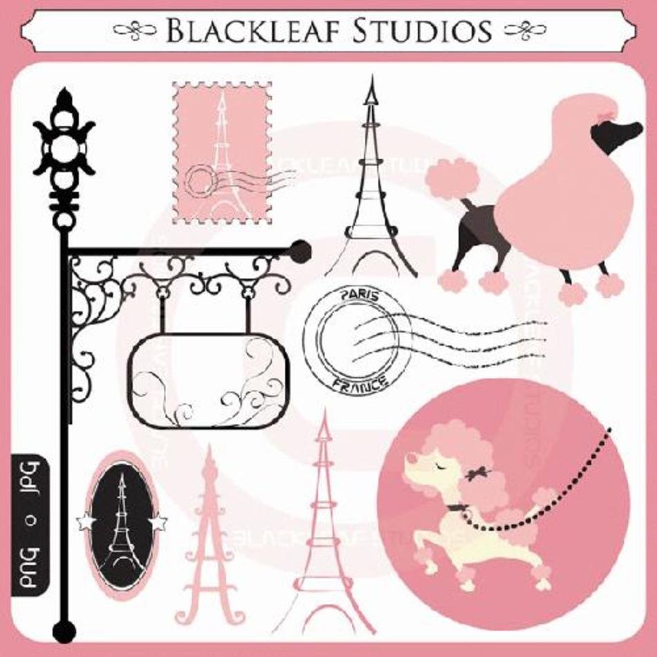 Paris Poodle Clip Art N2