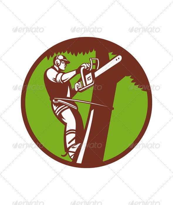 Tree Trimmer Clip Art Logo