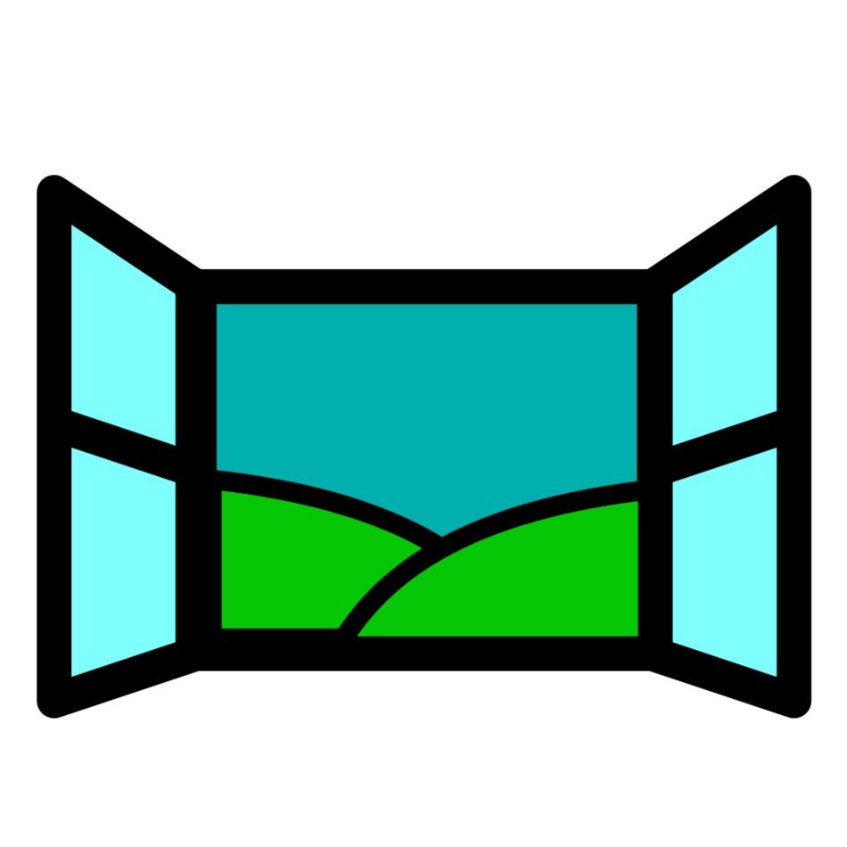 Window, blue, green and Black icon