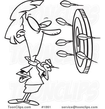 Black And White Dart Clip Art N8