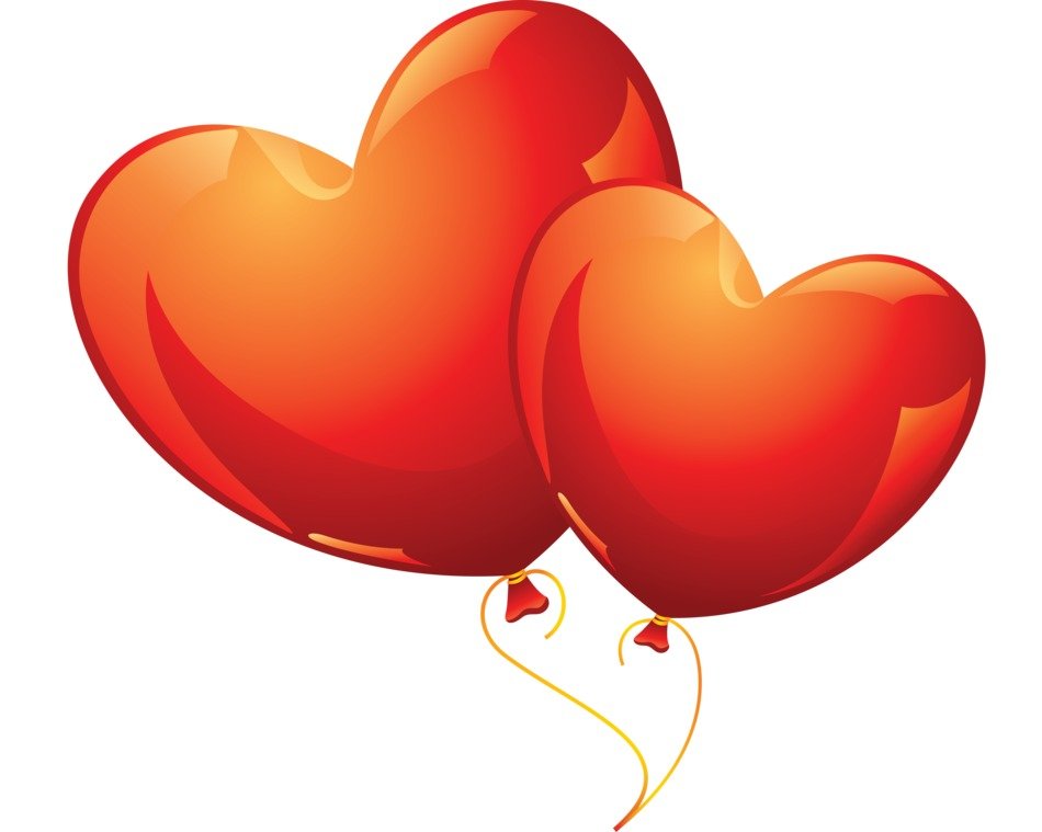 two heart ballon drawing