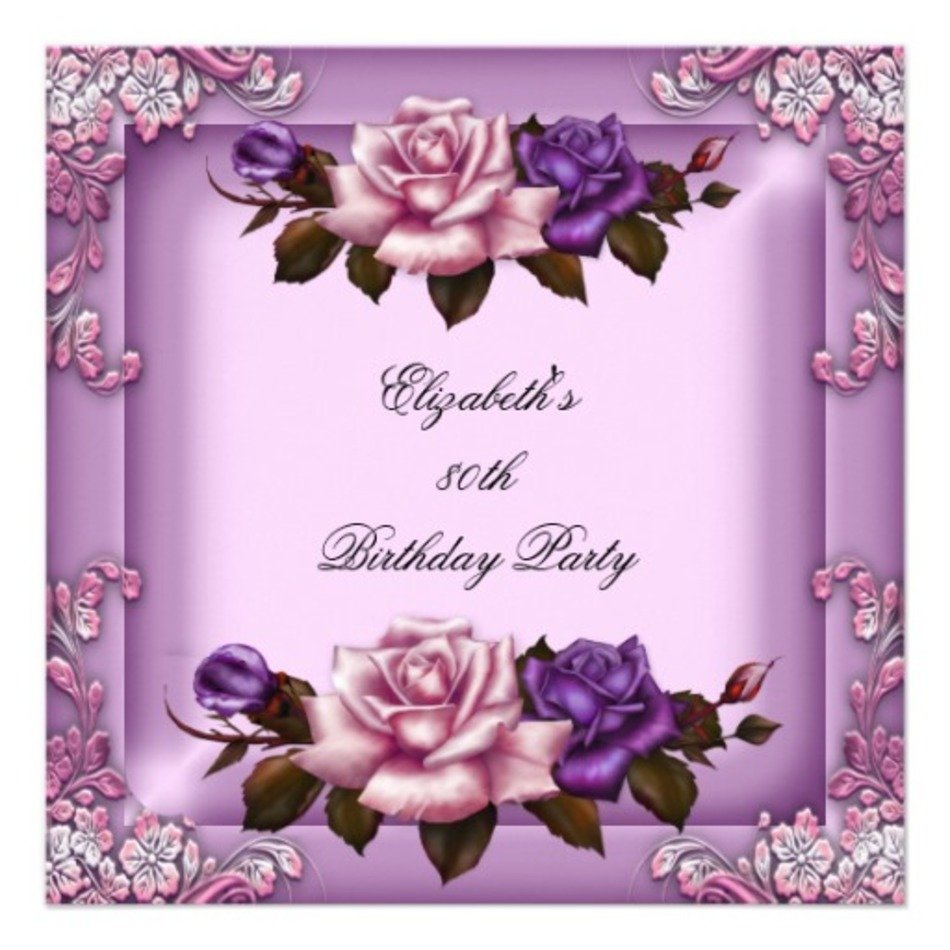 Elegant 80th Birthday Party Invitations