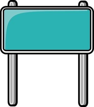 Blue Blank Road Sign Clip Art N2
