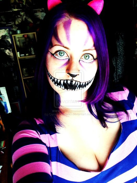 portrait of a girl with makeup Cheshire Cat