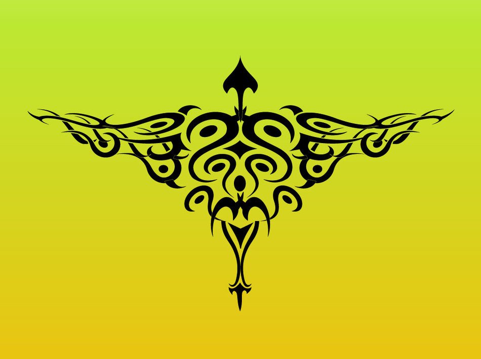 black tattoo on a yellow background