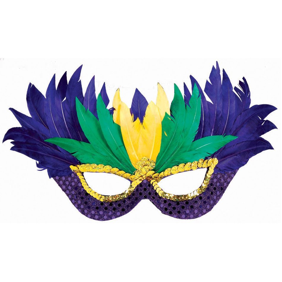blue mask with feathers as a picture for clipart