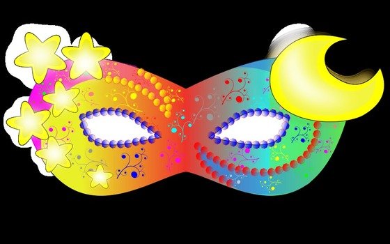 carnival mask like stars and moon