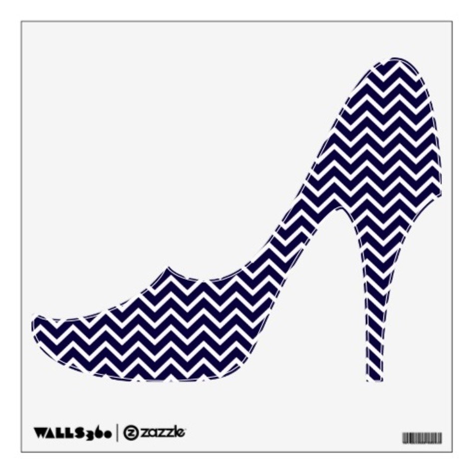 Monochromatic Black Anchor White Chevron Zigzags Wall Graphic