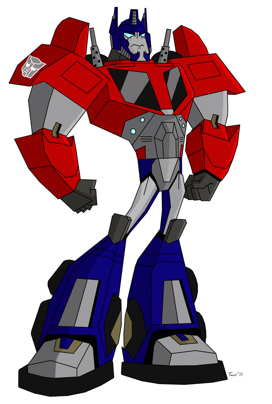 Strong Optimus Prime Animated drawing free image download