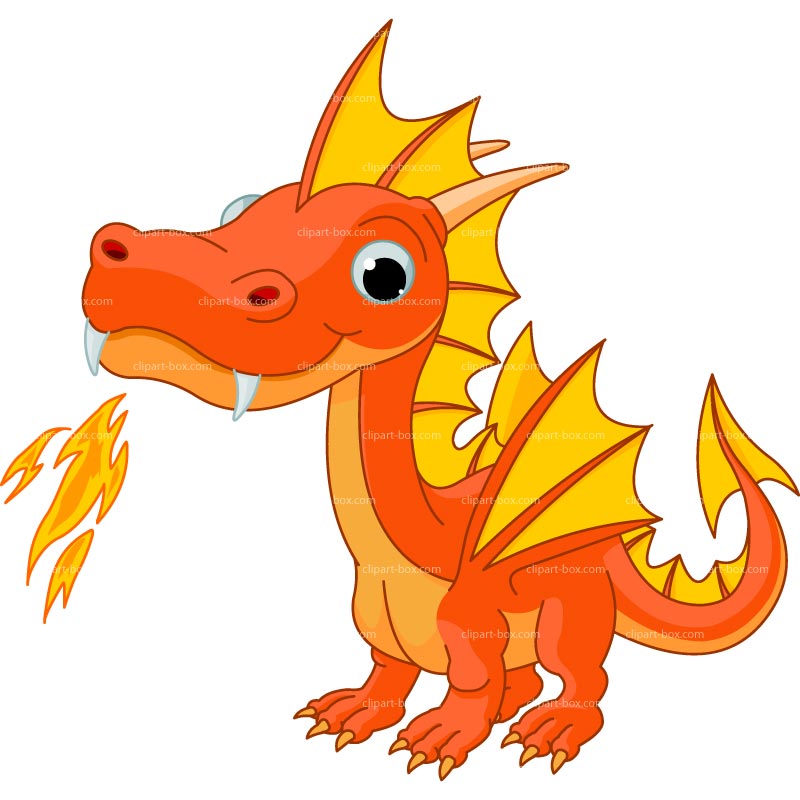 Clipart of the Cute Cartoon Dragon free image download