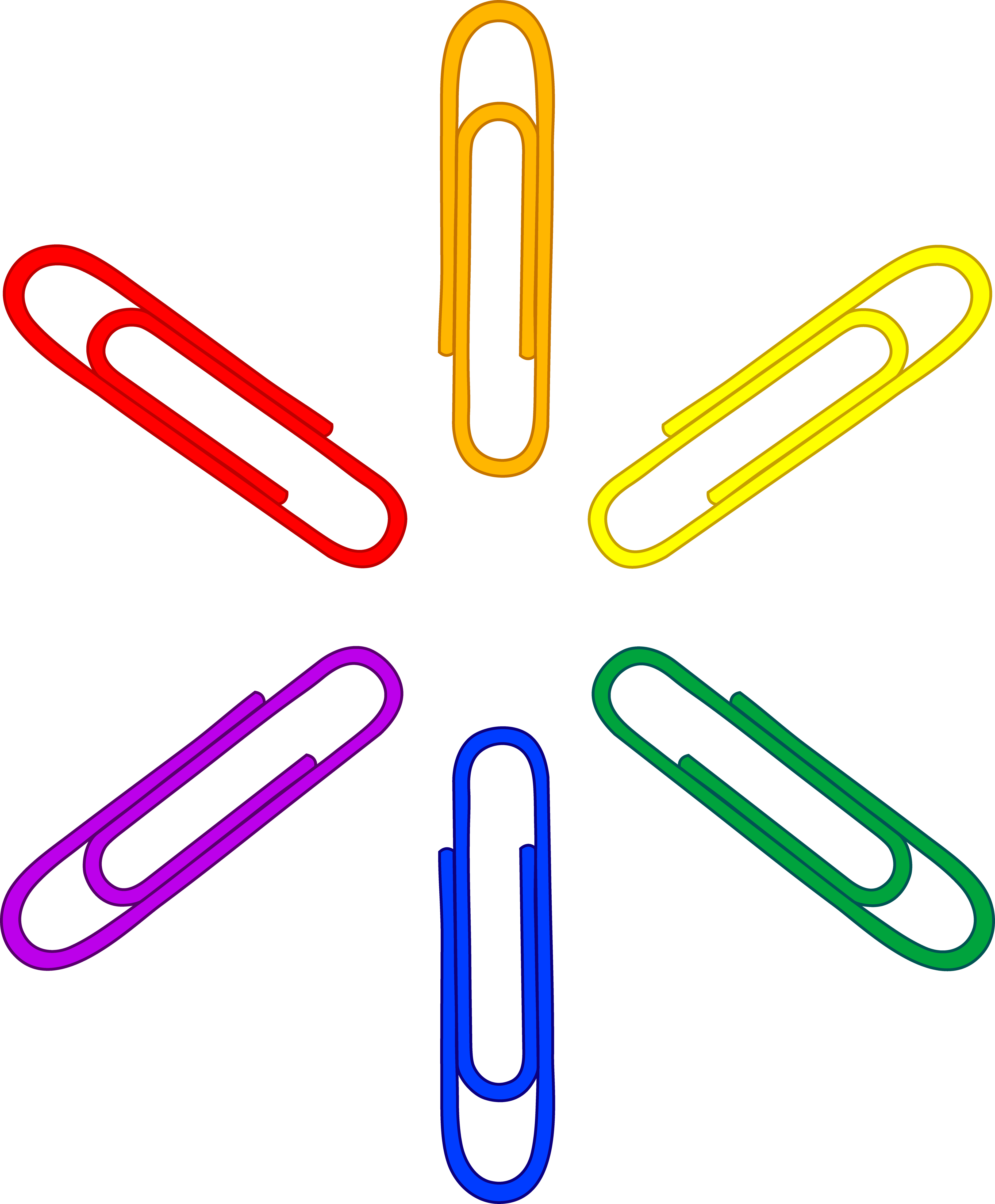 colored paper clips
