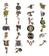 Book Of Kells Alphabet drawing