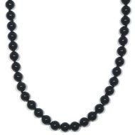 Valentines 2013 Sterling Silver 8mm Black Onyx Bead Necklace 24
