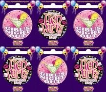 Badge Hens Night Rosette Pink