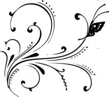 Purple Butterfly Scroll Clip Art N5