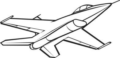 Black and white clip art of Jet