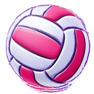 Pink And White Volleyball Clip Art