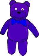 purple Teddy Bear with bow tie
